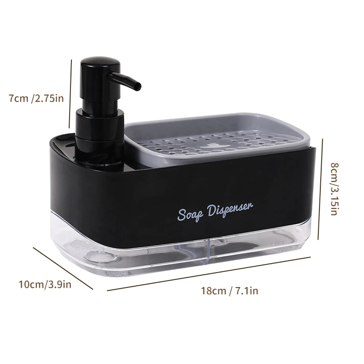 Premium Black Wire Kitchen Sink Organizer with Drain Tray